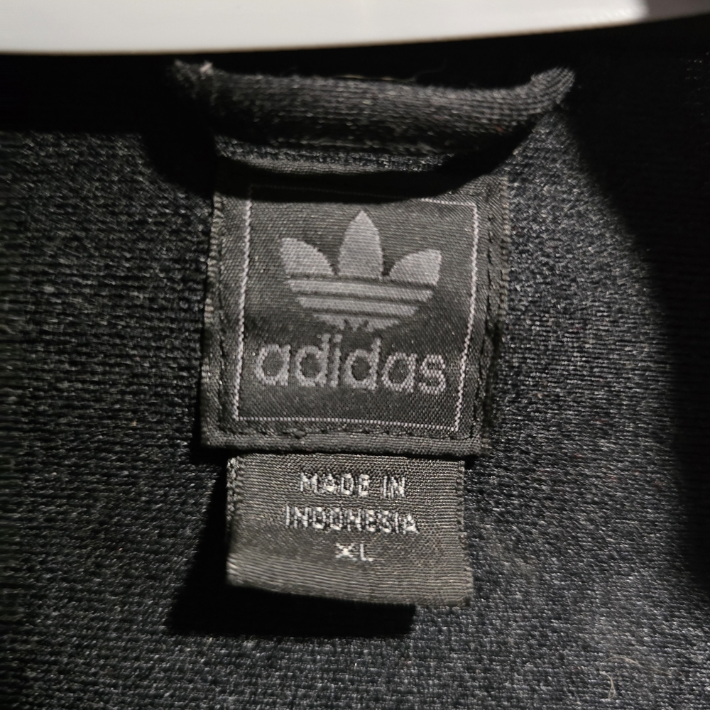 Adidas Black Trefoil Track Jacket with White Stripes - Picture 3 of 4